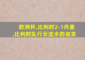 欧洲杯,比利时2-1丹麦,比利时队行云流水的进攻